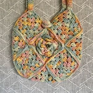 Rainbow Swirl Sherbet Crocheted Bag